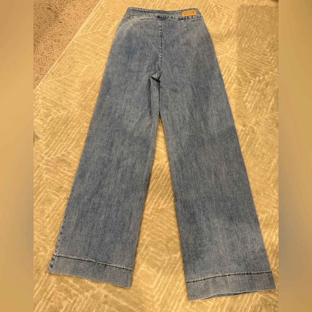 Molly Bracken Light Blue High-Rise Wide-Leg Jeans - Picture 4 of 6